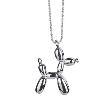 Silver Color Cute Animal Balloon Dog Necklaces Creative Pendant Clavicle Chain Necklace Ladies Girl Jewelry Dropshipping