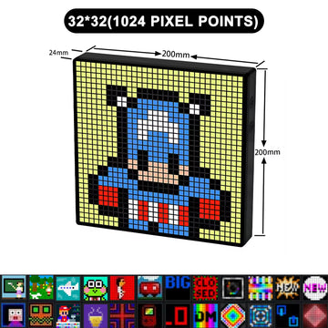 LED Pixel Display 64X64 RGB LED Matrix Panel Programmable Pixel Art Display with Bluetooth APP Control Creative Pixel Screen