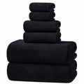 REDKISS Black Towel Set: a 6-Piece Set of Premium, Soft Bath Towels. This Ultra-Absorbent, Luxurious 6-Piece Set Includes 2 Bath Towels, 2 Hand Towels, and 2 Face Towels, Perfect for Everyday Use in Bathrooms, Gyms, Hotels, and Spas.