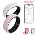 #6-#11 Pink & Black Ceramic Smart Couple Rings for Women & Men, Fitness & Sleep Tracker, Heart Rate & Stress Monitor, Cycle Tracking, IP68 Waterproof, 3–5 Day Battery, Ios & Android Compatible, with Charging Case