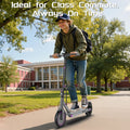 Purple Electric Scooter for Adults, Top Speed 19 Mph, 350-Watt Motor, 14-18 Mile Range, Supports Smart App Control, Easy to Carry, Folds up for Storage in a Trunk, Can Carry up to 265 Lbs, Fuel-Efficient Choice.