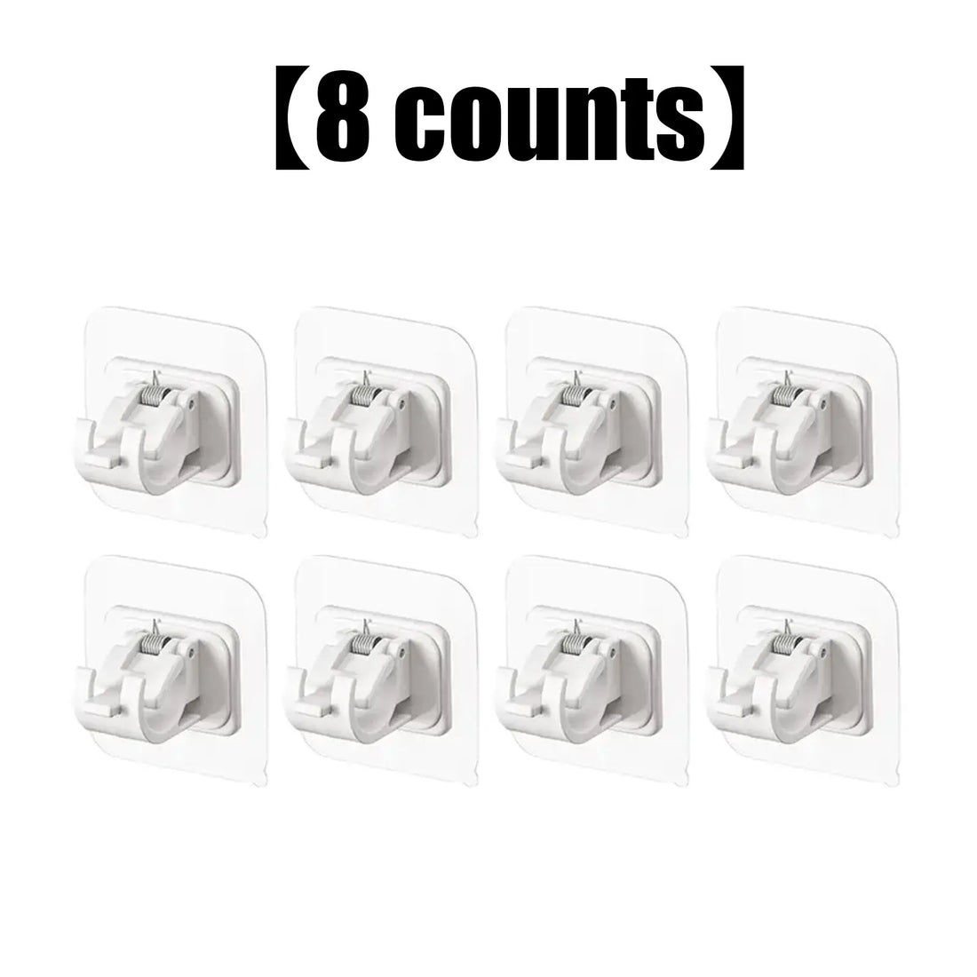 A Set of 8PCS Transparent Drapery Hooks,Curtain Rod Brackets with Clips,Rod Hanging,Adjustable Rods Holder,Multipurposefor Curtain Rod Hooks for Livingroom Bathroom Kitchen Bedroom Toilet Apartment.
