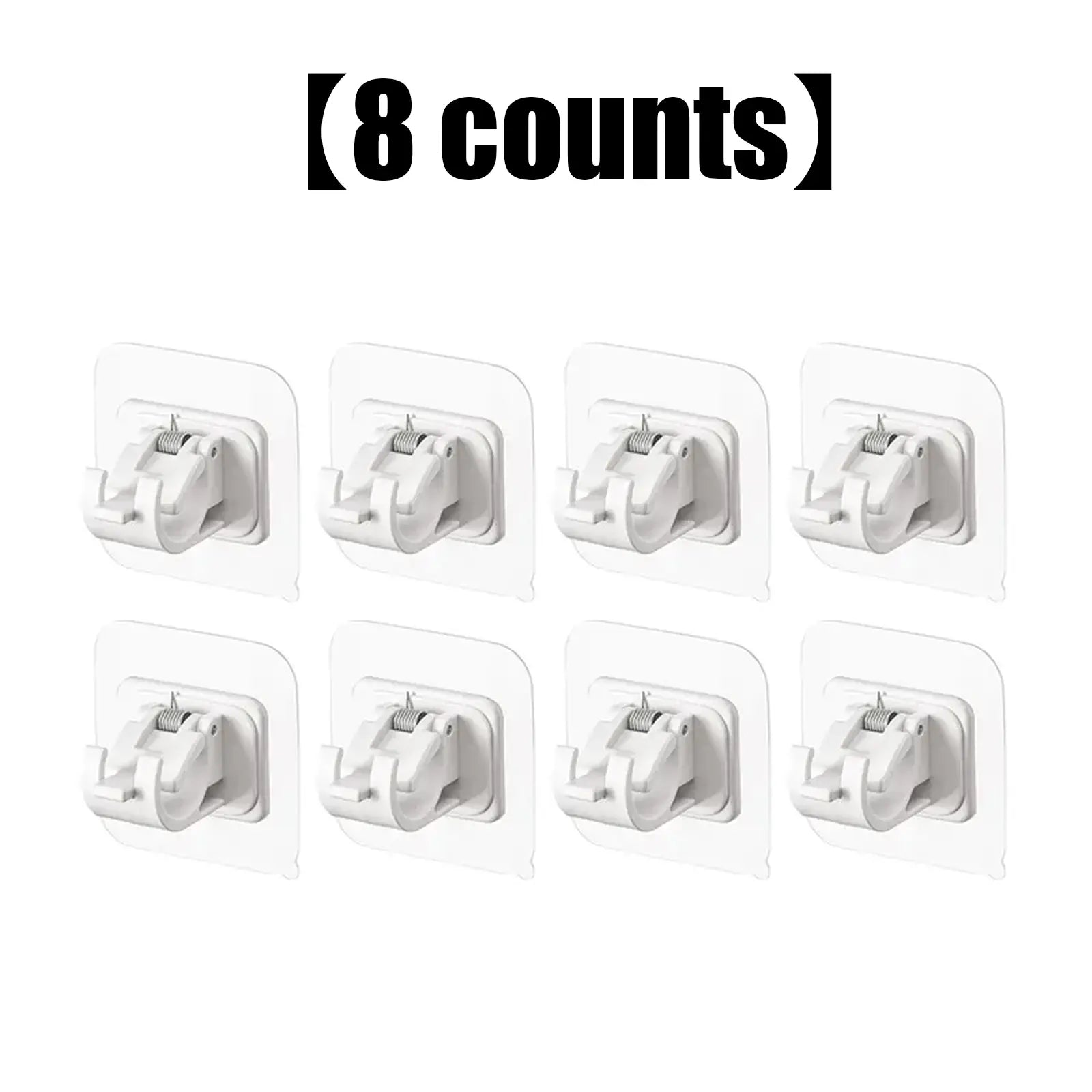 A Set of 8PCS Transparent Drapery Hooks,Curtain Rod Brackets with Clips,Rod Hanging,Adjustable Rods Holder,Multipurposefor Curtain Rod Hooks for Livingroom Bathroom Kitchen Bedroom Toilet Apartment.