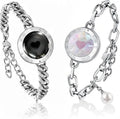 Long Distance Touch Light Up&Vibrate Bracelets for Couples, Long Distance Relationship Gifts Smart Sun&Moon Love Bracelet