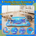Catpick Cat Water Mat - Interactive Cat Toys Upgraded Thickened 0.7Mm PVC Cooling & Heating Water Bed with Floating Fish, Anti-Scratch Leak Proof Foldable Water Sensor Play Mat for Cats 17 X 25 Inches