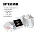 Long Distance Touch Light Up&Vibrate Bracelets for Couples, Long Distance Relationship Gifts Smart Sun&Moon Love Bracelet