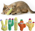 Pawsible 5 Pack Cactus Cat Toy Set, 100% Premium Cat Herb Filling, Natural Stimulation for Cats, Durable for Teething, Perfect Kitten Toy