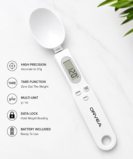GramIQ Kitchen Electric Digital Weighing Spoon, Food Weight Measuring Digital Spoon Scale