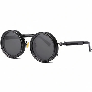 Adjustable Polarized Sunglasses - 9-Gear Tint, ND2-400 UV Protection, Retro Round Glasses