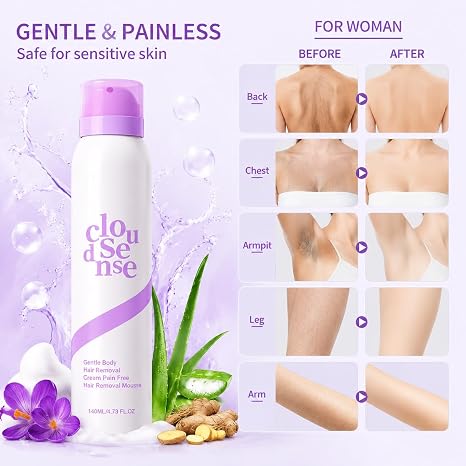 Hair Removal Spray for Men & Women, Gentle Bikini Sensitive Skin, 1 Pack |