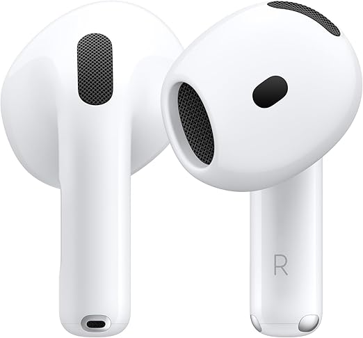 Apple AirPods 4 Wireless Earbuds,Sweat and Water Resistant, USB-C Charging Case, Up to 30 Hours of Battery Life,
