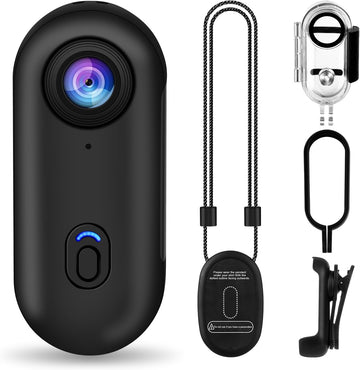 4K Thumb Action Camera, Tiny Size, Mount Anywhere, Small Body Camera with Spring Clip, Portable Vlogging, Hands-Free POV Recording, Helmet Cam for Cycling, Motorcycleb