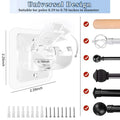 A Set of 8PCS Transparent Drapery Hooks,Curtain Rod Brackets with Clips,Rod Hanging,Adjustable Rods Holder,Multipurposefor Curtain Rod Hooks for Livingroom Bathroom Kitchen Bedroom Toilet Apartment.