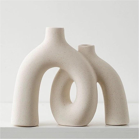 Hug Donut Decorative Vase Set - Modern Nordic Boho Style Vases Home Decor,