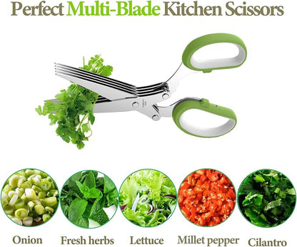 2026 Upgraded Herb Scissors, Effortless Herb Shears Cutter Tool with Sharp Stainless Steel Blades for Fresh Herbs