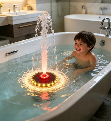 2026 Bath Fountain for Kids, Bath Tub Fountain, Solar Powered Floating Bathtub Water Spray with Colorful LED Lights