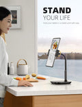 Tablet Stand Holder, Gooseneck Tablet Mount - 2.5Lb Heavy Duty Base Adjustable Desktop Stand with 360 Degree Rotating for 4.7-13