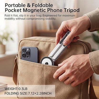 Portable Laptop Stand, 3-in-1 Magnetic Foldable Adjustable, for Desk（White）