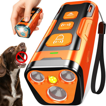 Dog Bark Deterrent Device, 3X Ultrasonic Anti Barking, 6 Training Modes 23 FT Range Barks No More