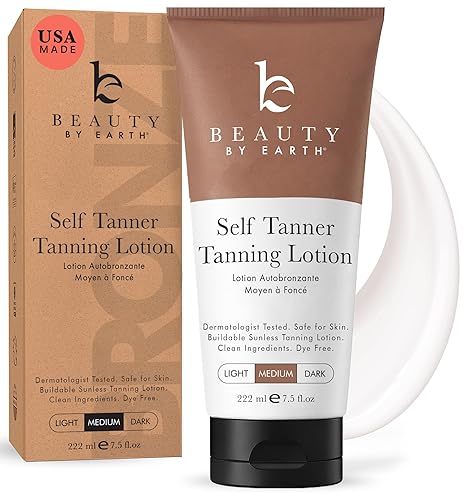 Beauty by Earth Self Tanner - USA Made with Natural & Organic Ingredients