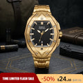 【Dealsforyoudays】Luxury Polygon Men'S Business Watch Waterproof Luminous Calendar Premium Metal Texture Gift Box Included for Men