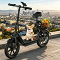 Foldable Electric Scooter with Seat and Basket, 500W Peak Motor, 48V/10.4Ah Rechargeable Battery, LED Headlight, Rear Disc Brakes, Dual Shock Absorbers, Adjustable Height, Customizable Size, 22MPH Max Speed, 28Miles Max Range