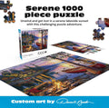 - Canoe Lake 1000 Piece Puzzle for Adults - Jigsaw Puzzles – Darrell Bush Cabin Sunset Artwork with Poster – Challenging Outdoor Nature Scene