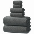 REDKISS Black Towel Set: a 6-Piece Set of Premium, Soft Bath Towels. This Ultra-Absorbent, Luxurious 6-Piece Set Includes 2 Bath Towels, 2 Hand Towels, and 2 Face Towels, Perfect for Everyday Use in Bathrooms, Gyms, Hotels, and Spas.
