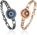 Long Distance Touch Light Up&Vibrate Bracelets for Couples, Long Distance Relationship Gifts Smart Sun&Moon Love Bracelet