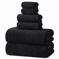 REDKISS Black Towel Set: a 6-Piece Set of Premium, Soft Bath Towels. This Ultra-Absorbent, Luxurious 6-Piece Set Includes 2 Bath Towels, 2 Hand Towels, and 2 Face Towels, Perfect for Everyday Use in Bathrooms, Gyms, Hotels, and Spas.