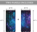 Kids Galaxy Outer Space Nebula Curtains 42W X 63L Inch Rod Pocket Blue Universe Planets Boys Girls Constellation Fantasy Starry Stars Trippy Bedroom Living Room Window Drapes Fabric 2 Panels