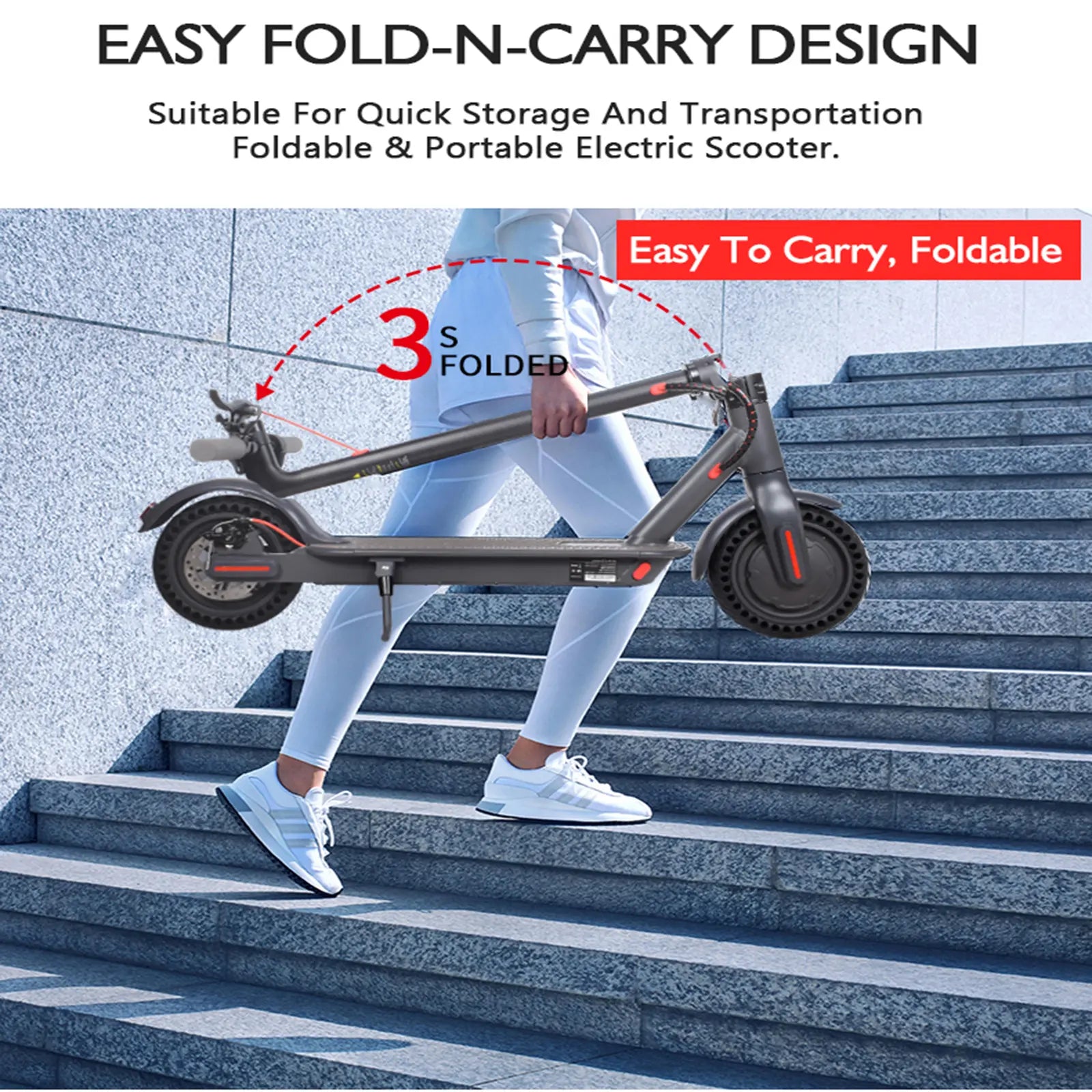 28MPH Max Speed D8 Pro Electric Scooter 8.5-Inch Explosion-Proof Tires 350W Brushless Motor 7.8Ah Battery 265 Lbs Max Load 3 Speed Modes Foldable Portable Front Rear Lights City Commuter App Smart Control