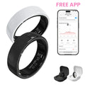 #6-#11 Pink & Black Ceramic Smart Couple Rings for Women & Men, Fitness & Sleep Tracker, Heart Rate & Stress Monitor, Cycle Tracking, IP68 Waterproof, 3–5 Day Battery, Ios & Android Compatible, with Charging Case