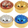 【Blind Box】2026 New Glitter Dumpling Squishy with Steamer Box, Soft Sensory Fidget Steamed Bun Squeeze Tool for Adult Stress & Anxiety Relief,