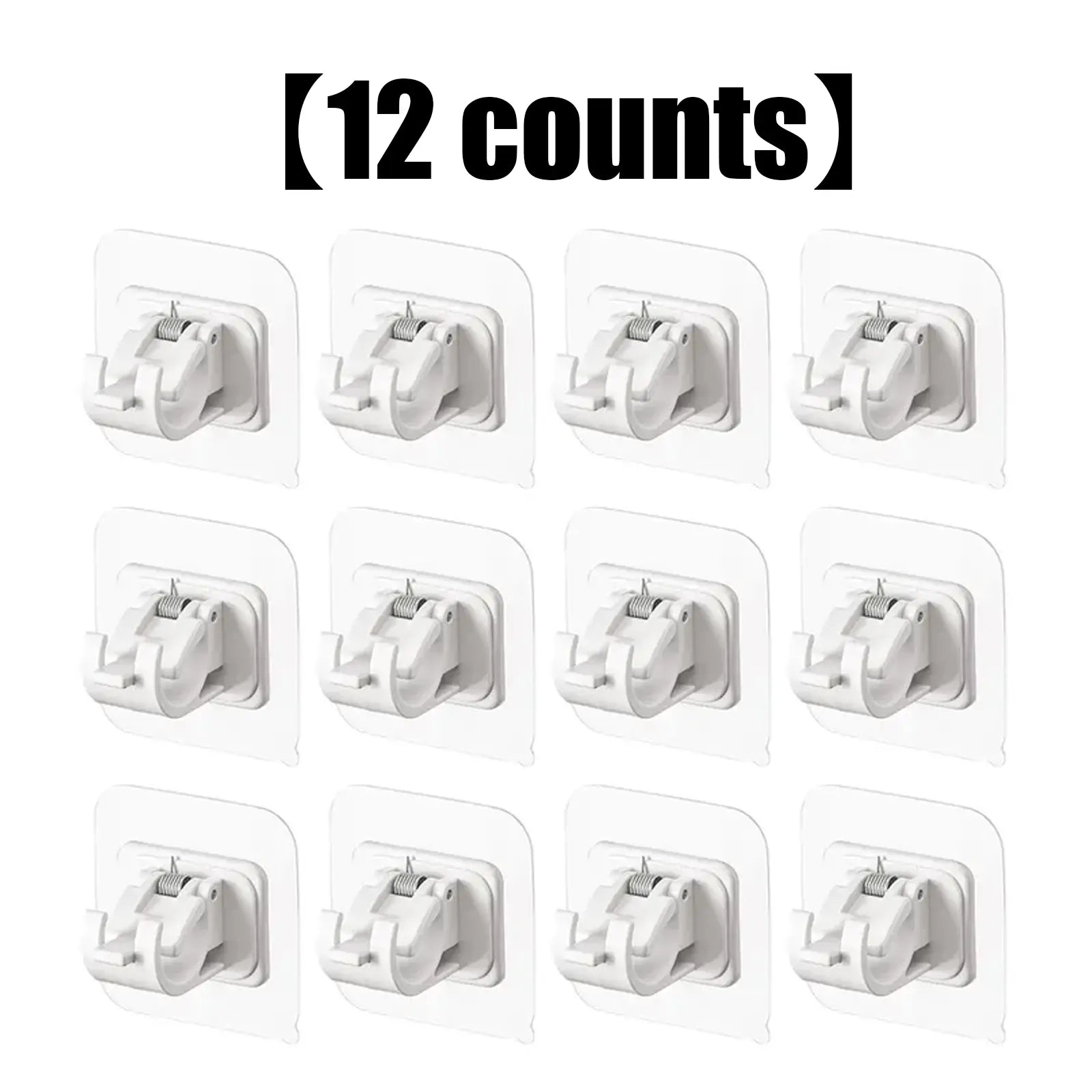 A Set of 8PCS Transparent Drapery Hooks,Curtain Rod Brackets with Clips,Rod Hanging,Adjustable Rods Holder,Multipurposefor Curtain Rod Hooks for Livingroom Bathroom Kitchen Bedroom Toilet Apartment.